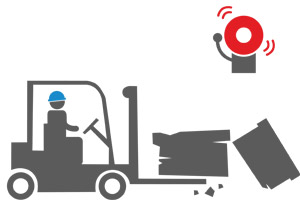 Фиксация факта столкновения погрузчика или падения груза Фиксация факта столкновения погрузчика или падения груза